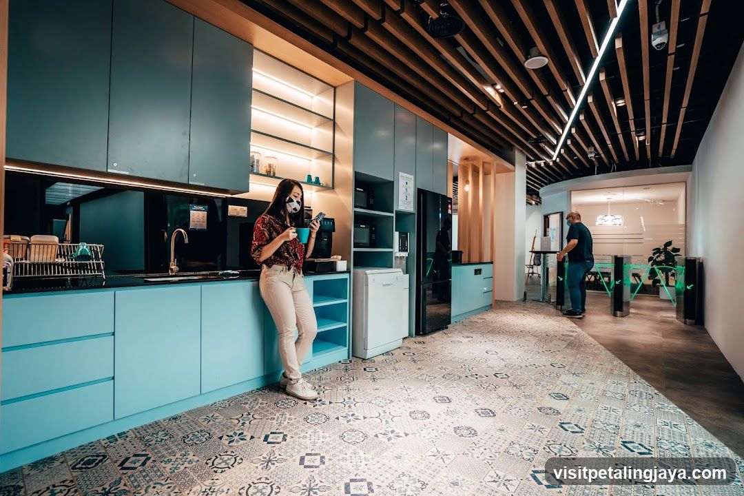 Modern Kitchen Interior with Person