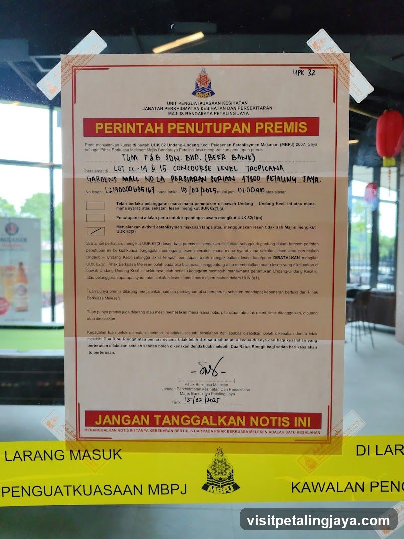 Notice on Shop Front