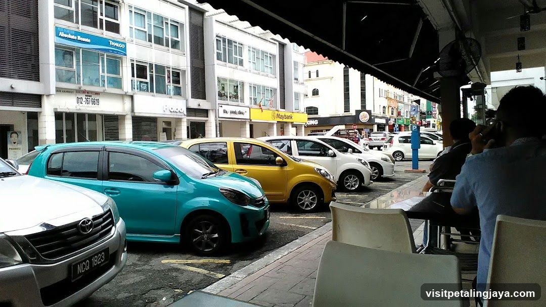Street Scene with Cars and Dining Area