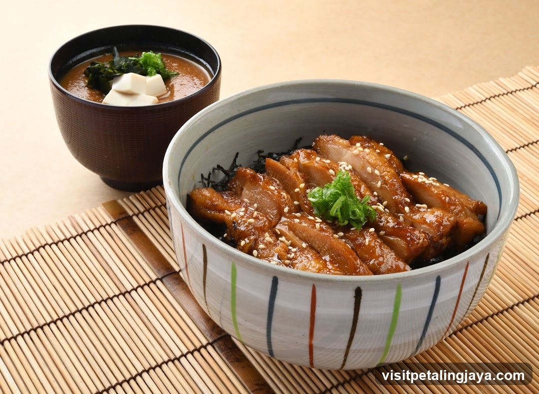 Japanese Meal with Teriyaki Chicken and Soup