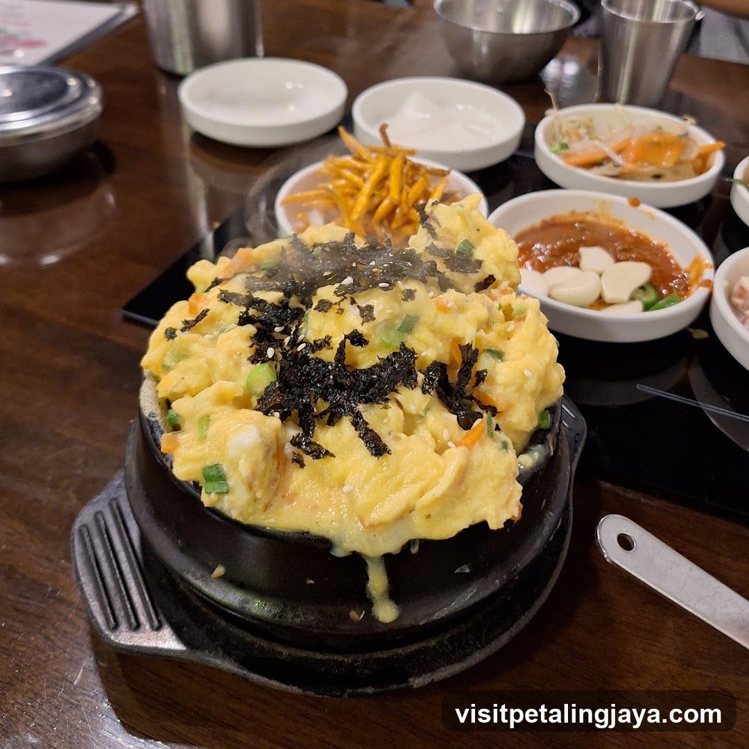 Sizzling Egg Dish with Side Dishes