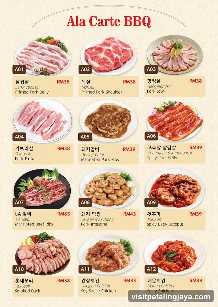 Ala Carte BBQ Menu