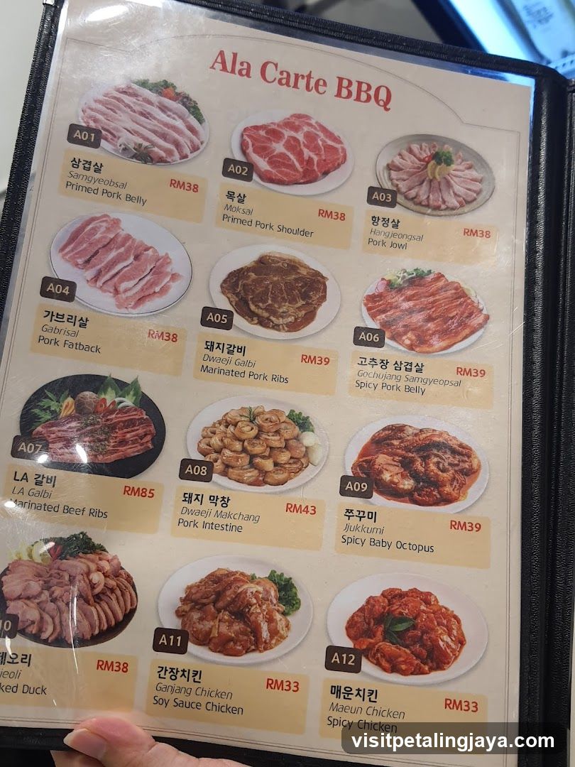 Ala Carte BBQ Menu