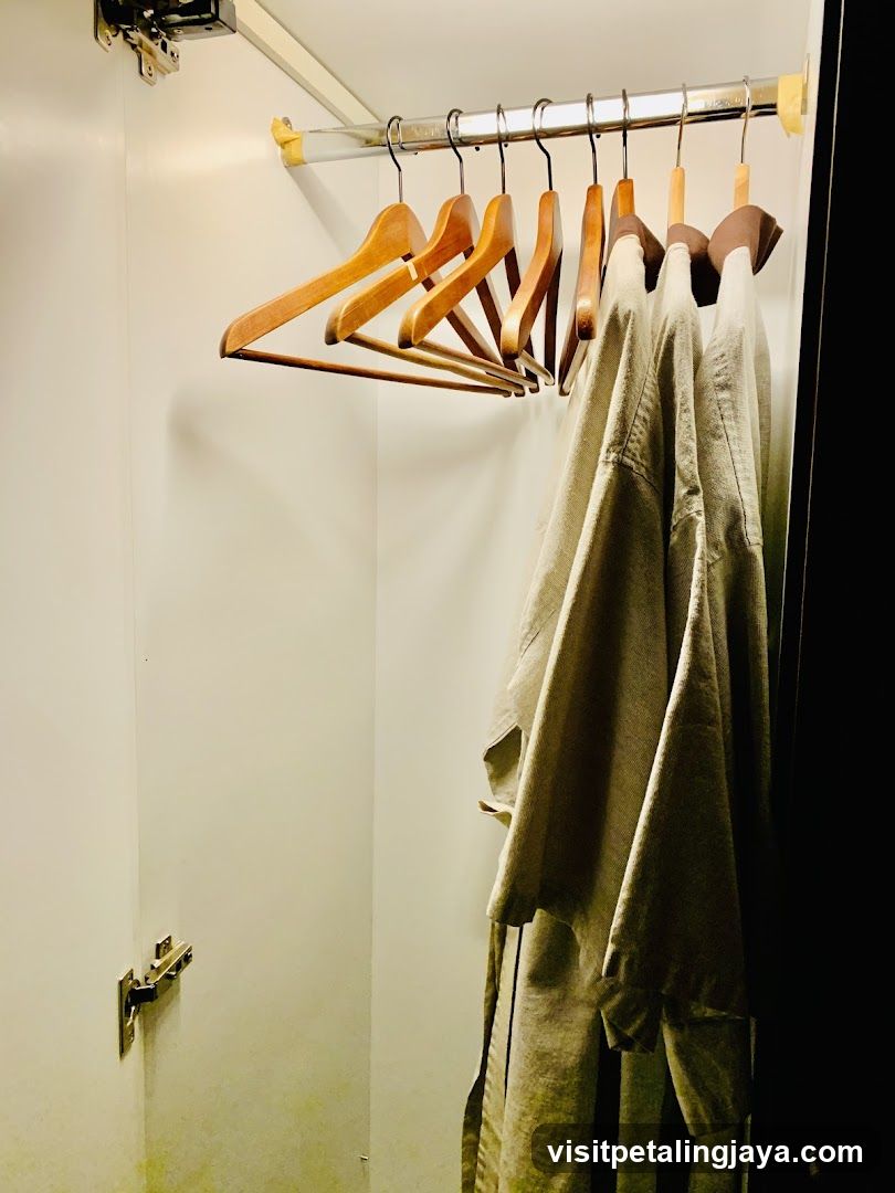 Closet Interior with Hanging Clothes