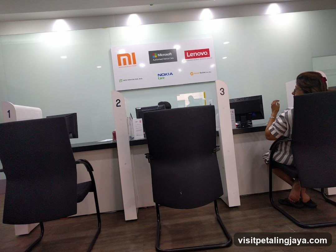 Service Counter Area with Brand Logos