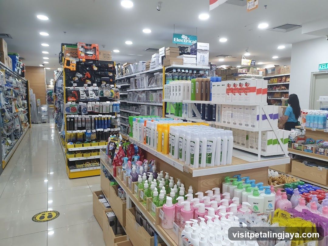 Interior of a retail store aisle