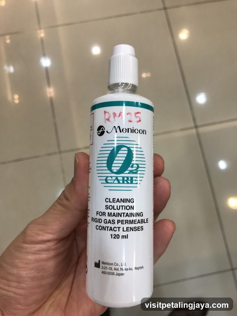 Contact Lens Cleaning Solution Bottle