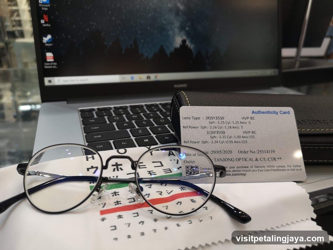 Eyeglasses and Prescription Card on Eye Chart