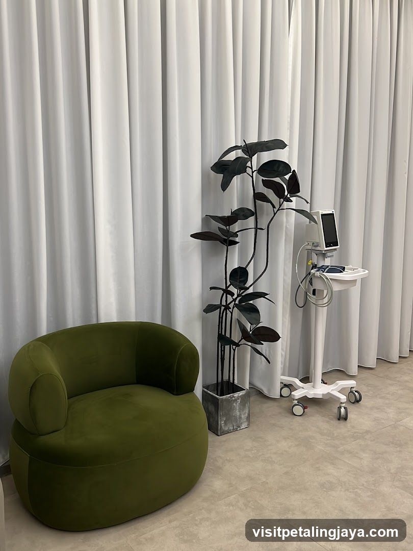 Interior with Green Armchair and Medical Equipment