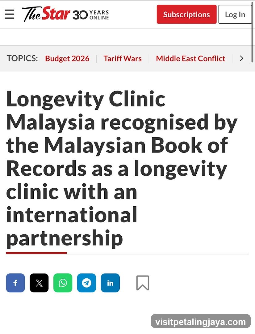Longevity Clinic Malaysia recognised by the Malaysian Book of Records as a longevity clinic with an international partnership