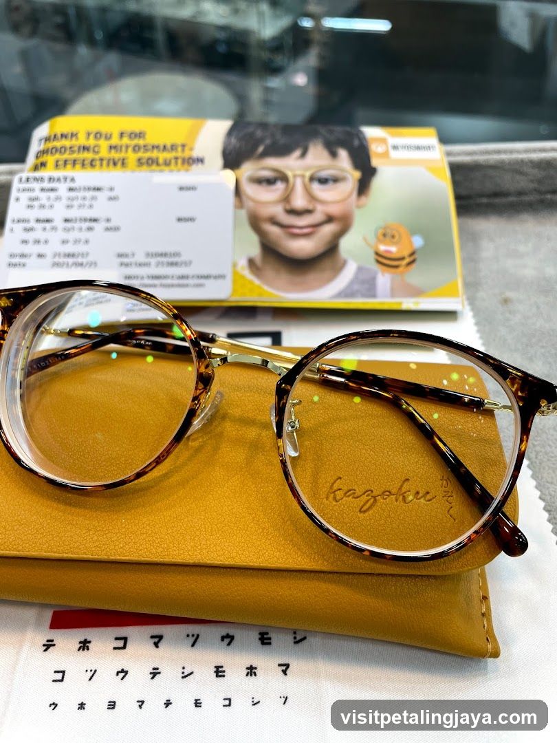 Eyeglasses Display with Receipt and Case