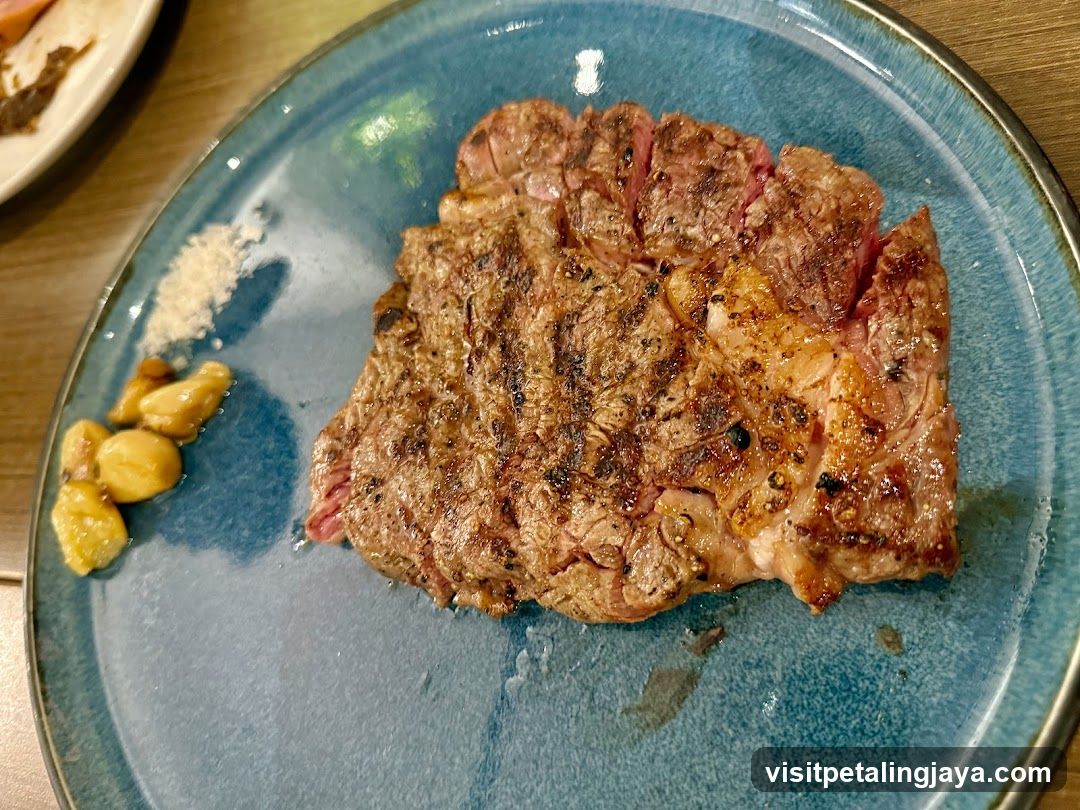 Grilled Steak with Garlic and Seasoning