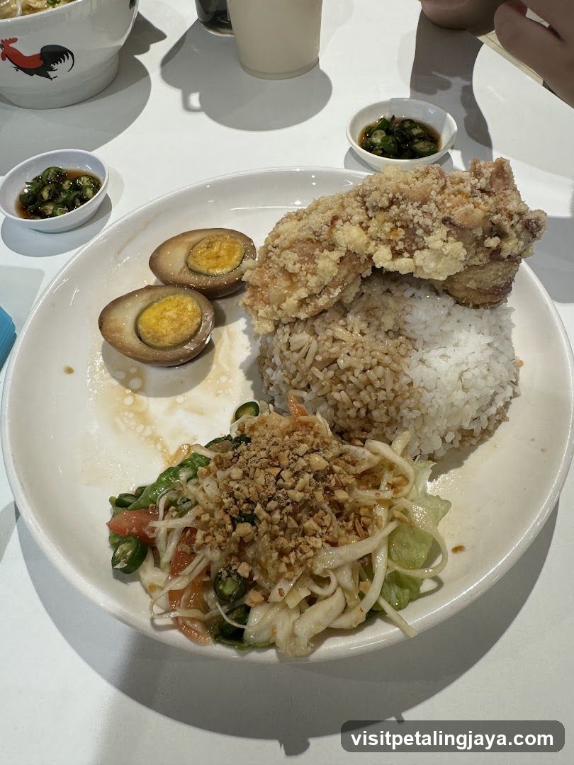 Fried Chicken Rice Bowl with Side Dishes