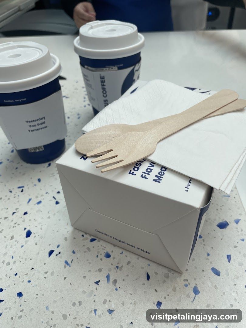 Coffee and Meal Box on Table