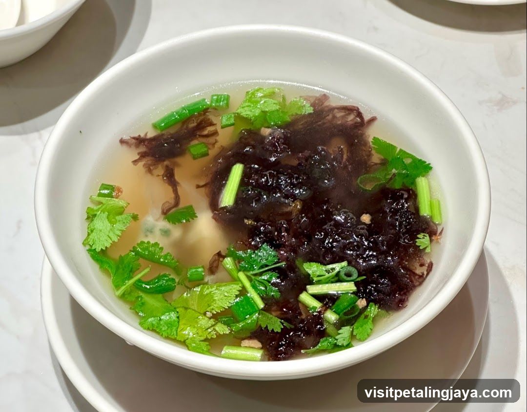 Seaweed Soup with Cilantro and Scallions