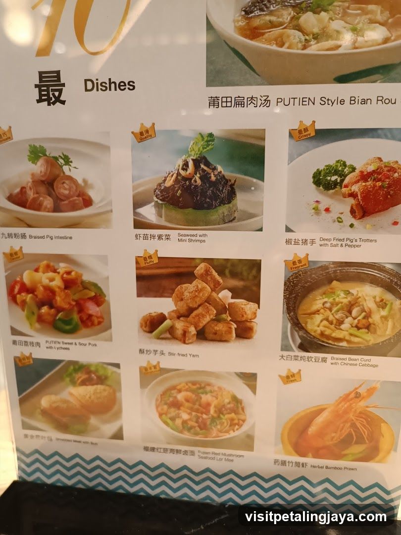 Top 10 Dishes Menu