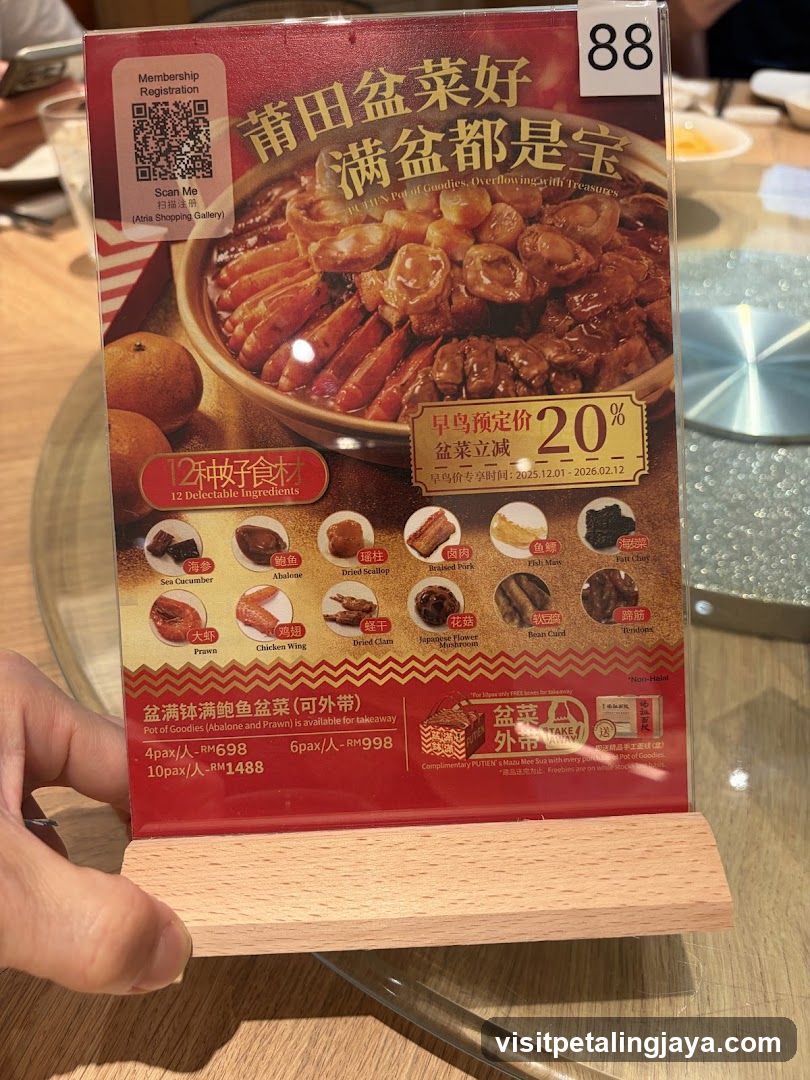 Pudong Pot Dish Promotion Menu