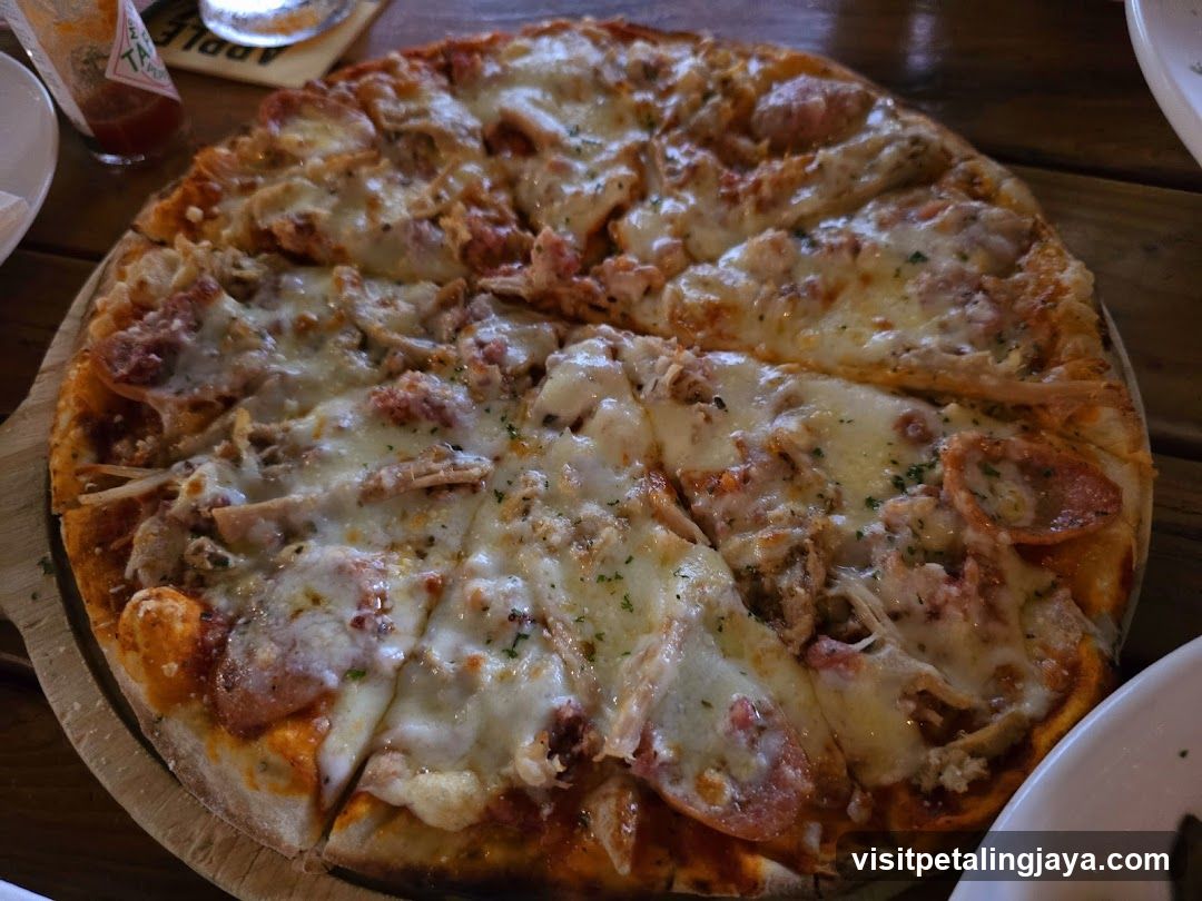 Pizza on Wooden Board