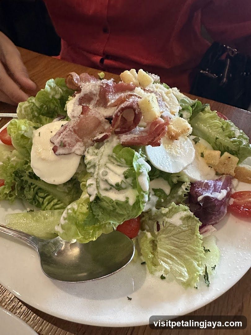 Caesar Salad with Bacon and Croutons
