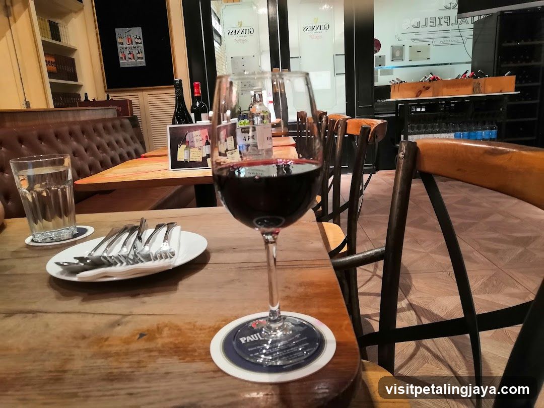 Wine and Water in Restaurant Interior