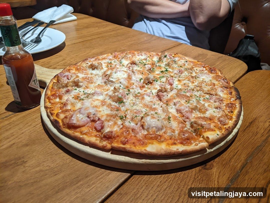 Pizza on Wooden Table