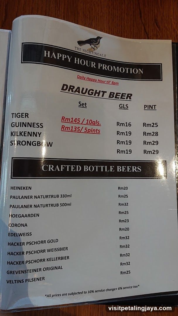 Happy Hour Promotion Menu