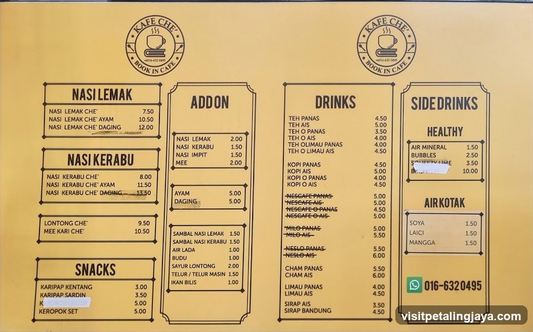Kafe Che Menu Board
