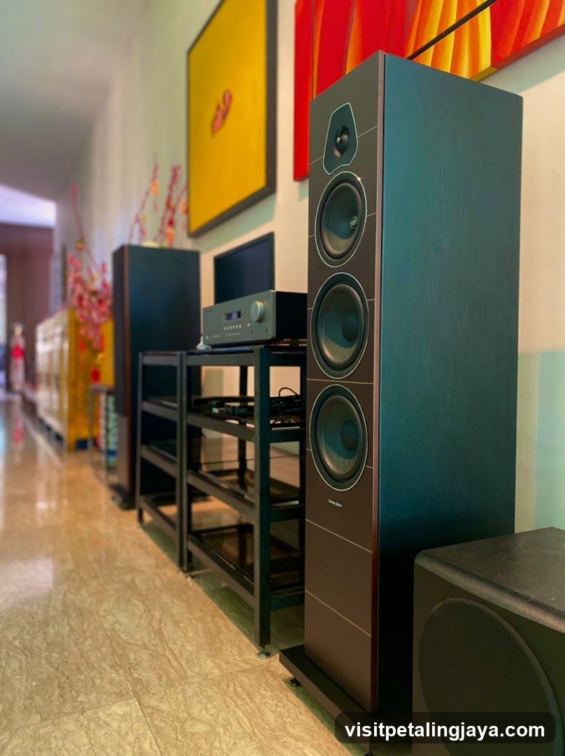 Home Audio Setup with Floorstanding Speakers