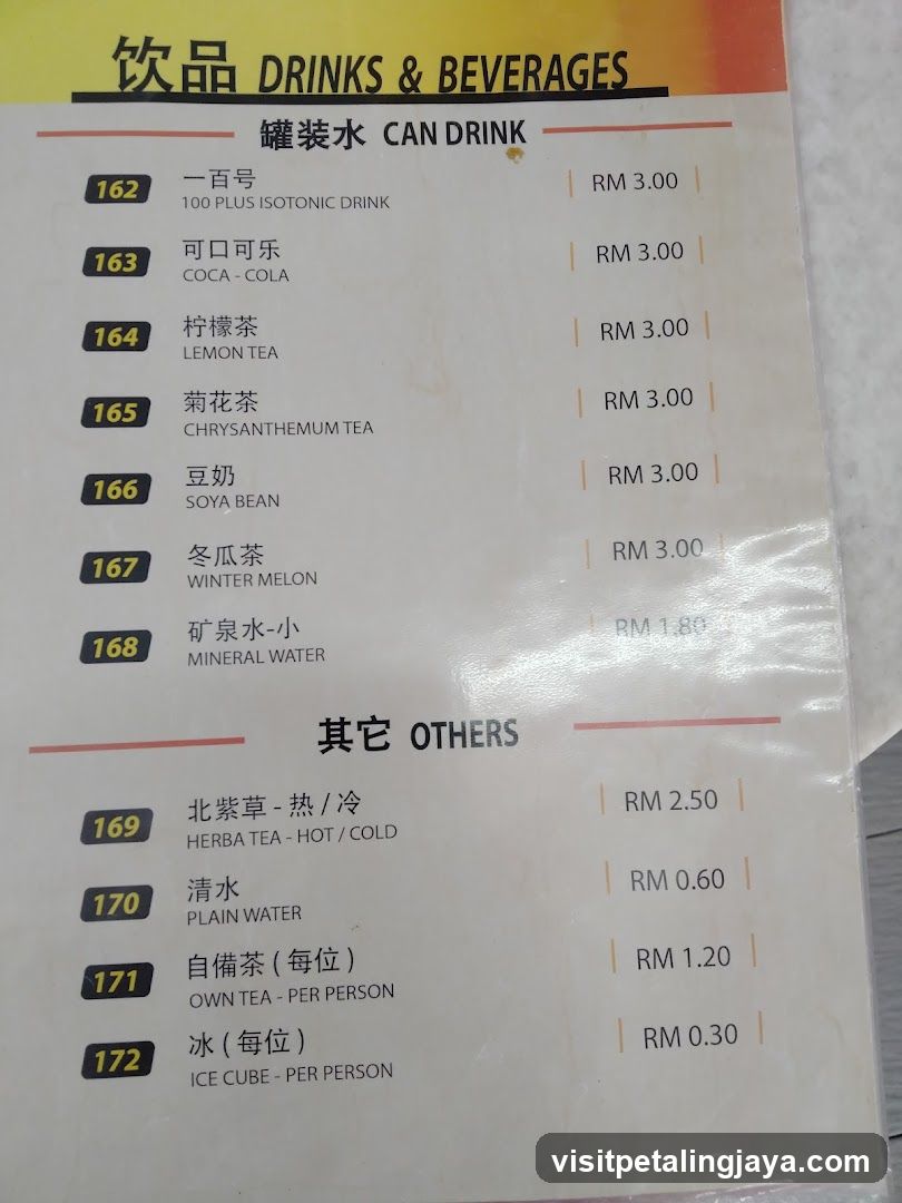 Drinks & Beverages Menu