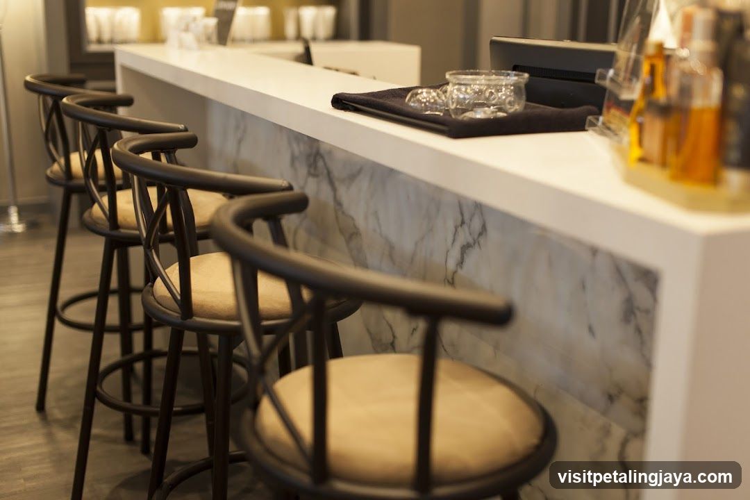 Bar Interior with Marble Counter