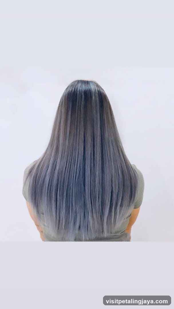 Back view of person with long hair