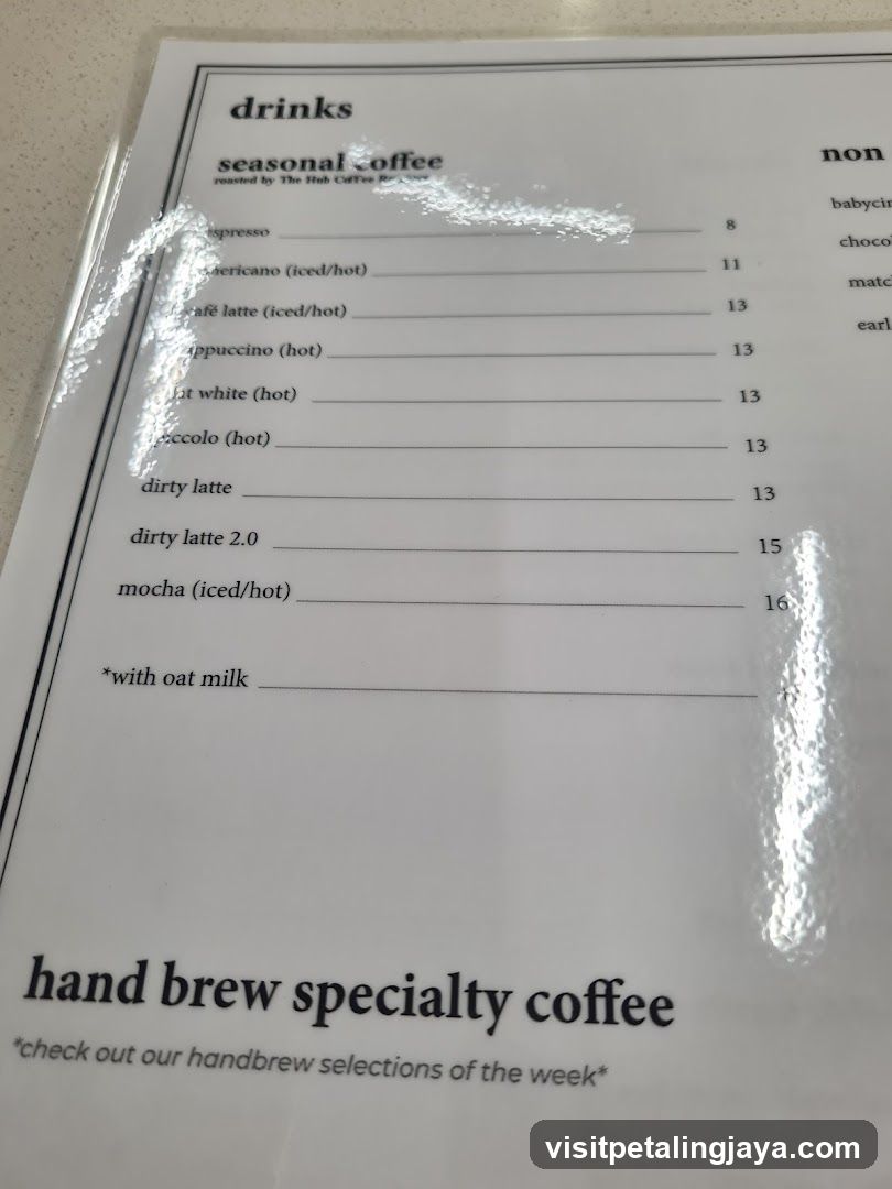 Seasonal Coffee Menu