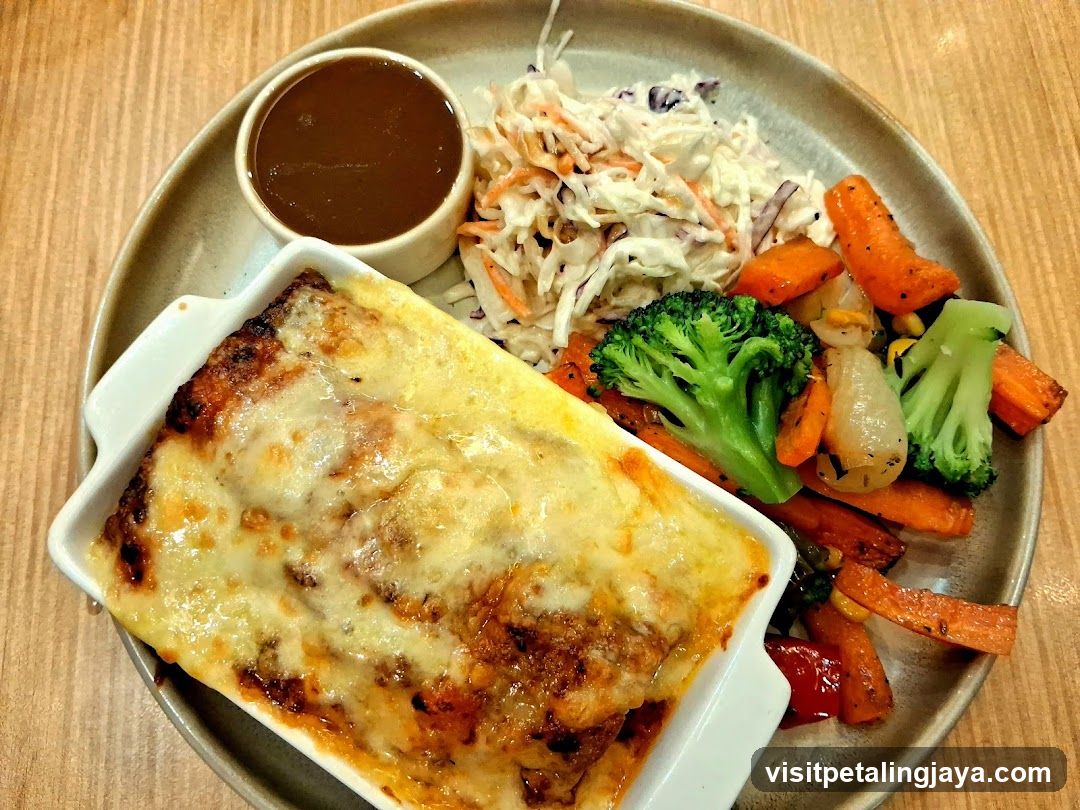 Baked Dish with Coleslaw and Vegetables