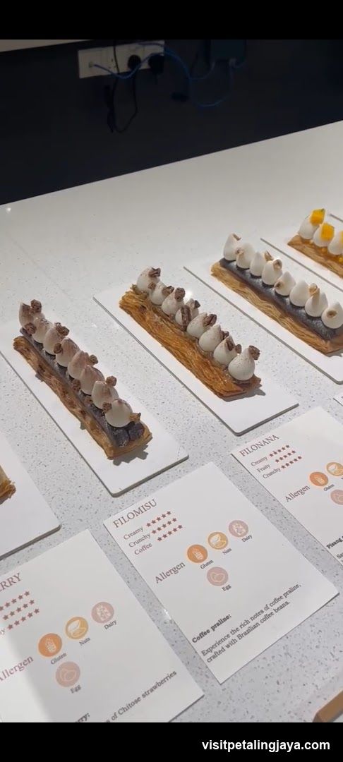 Dessert Display with Info Cards