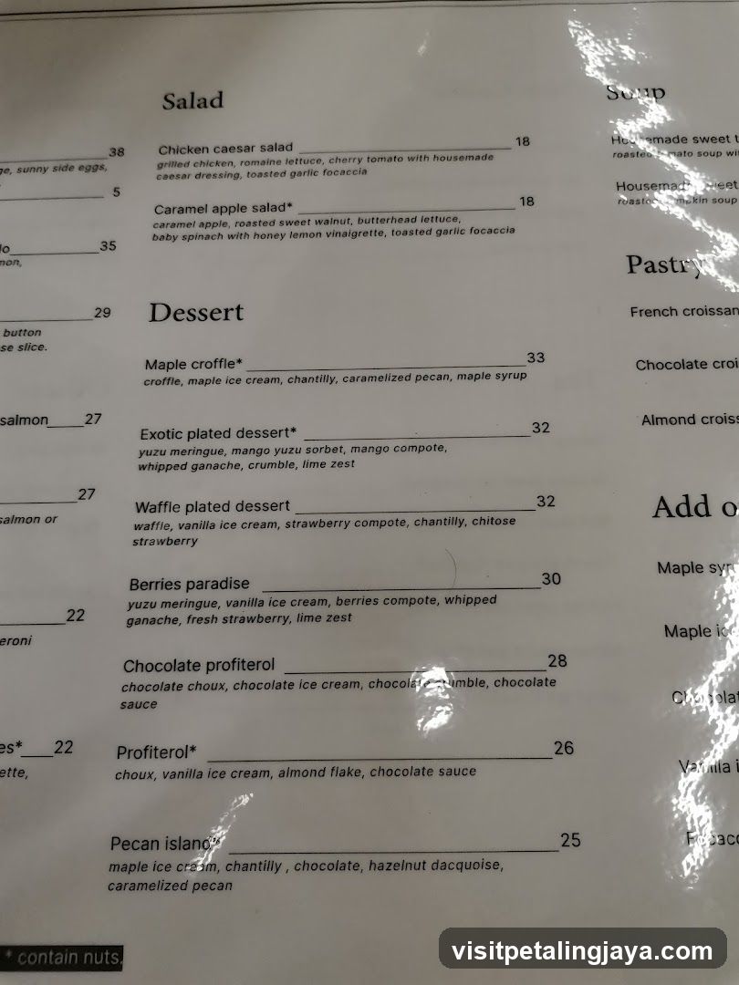 Dessert Menu Page