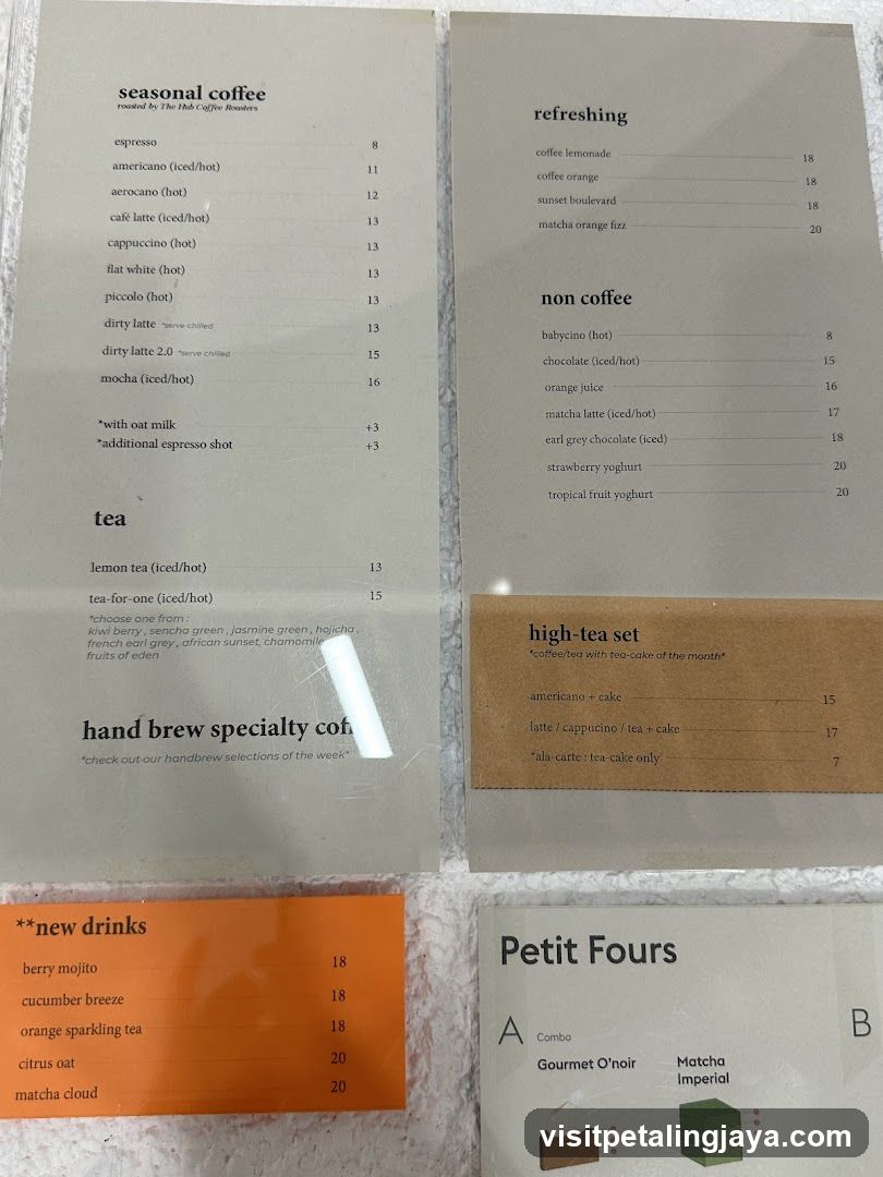 Coffee Shop Menu Display