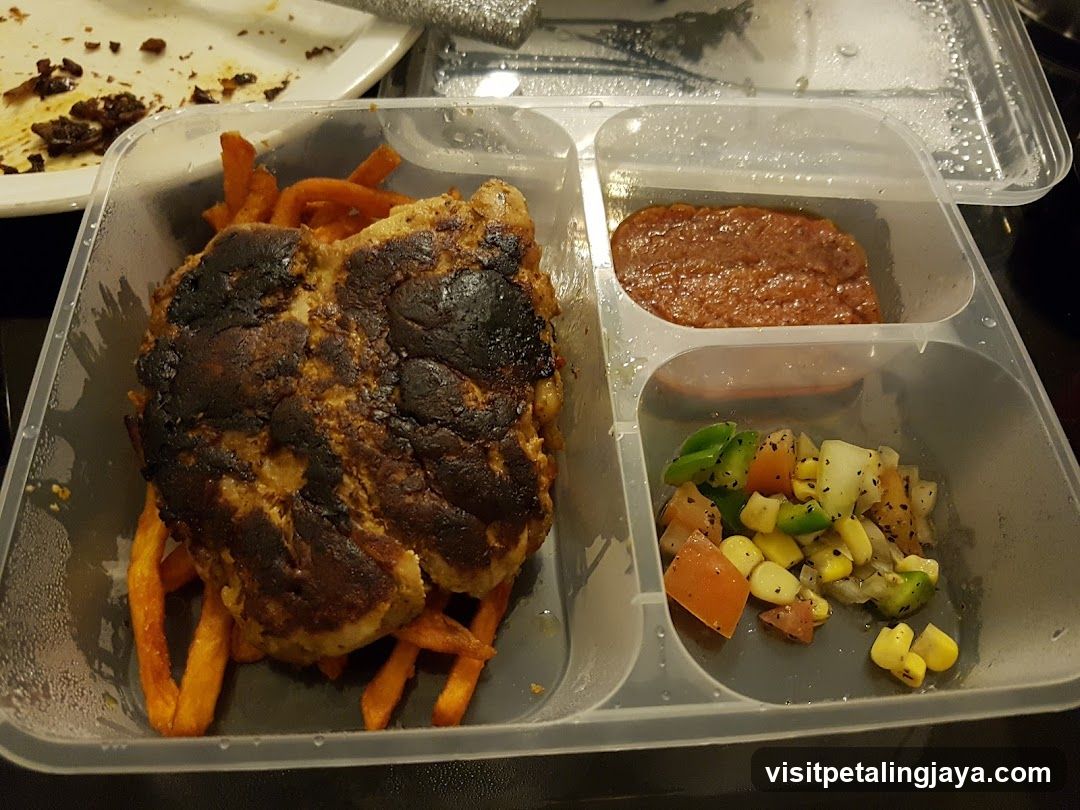 Grilled Chicken Meal with Sweet Potato Fries and Side Dishes