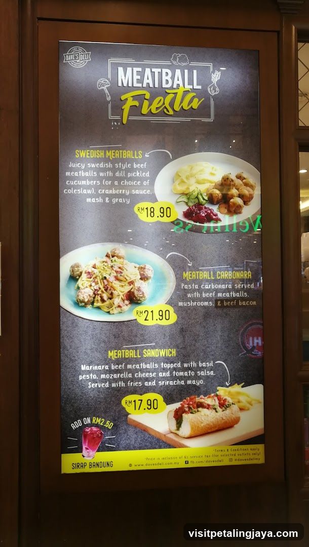 Meatball Fiesta Menu Board