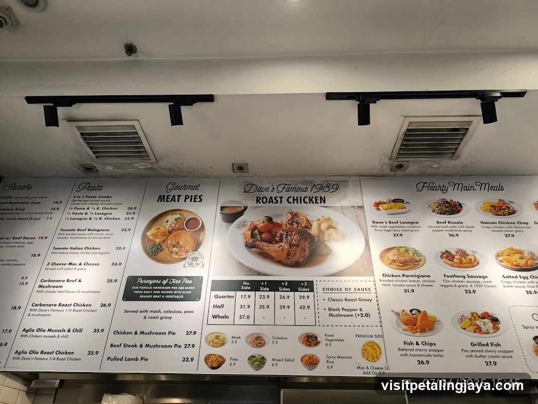 Dave's Famous Roast Chicken Menu Board