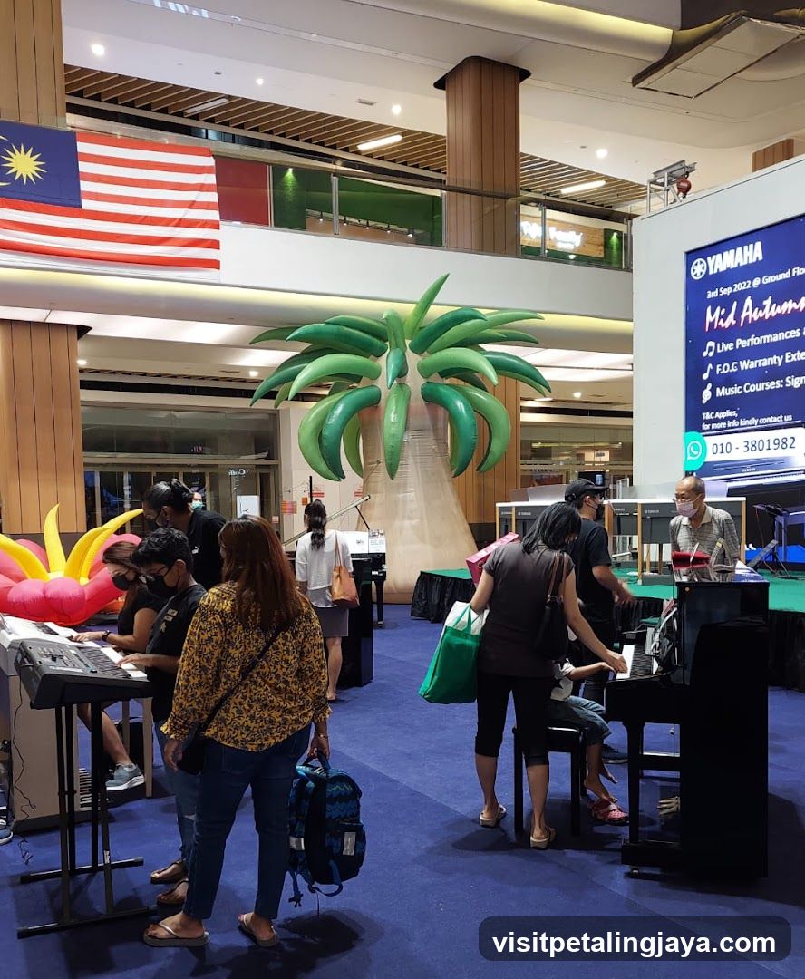 Indoor Event Space with Musical Instruments and Decorations