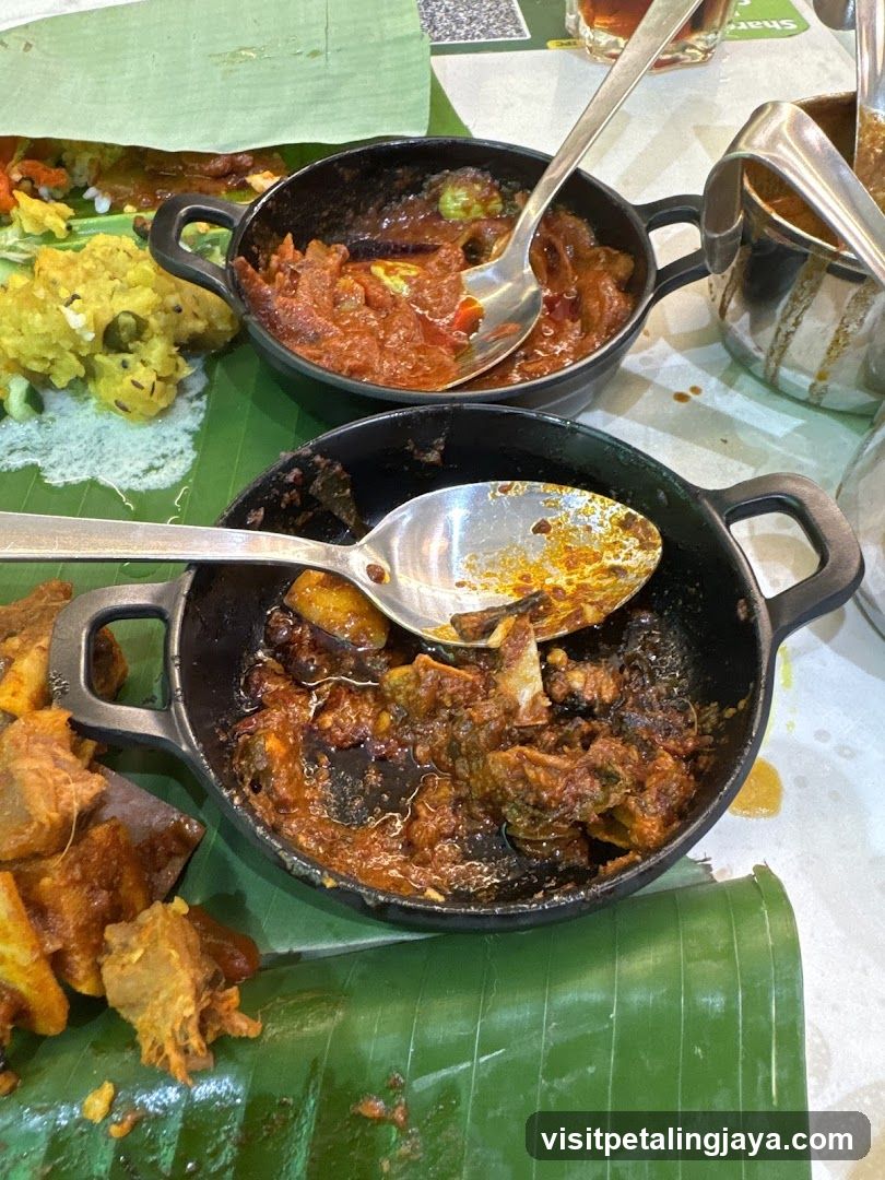 Curry Dishes on Banana Leaf