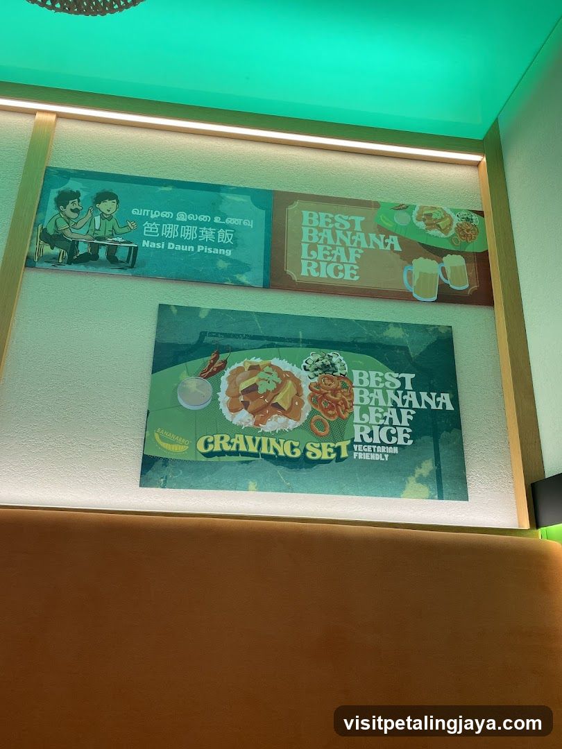 Banana Leaf Rice Menu Display
