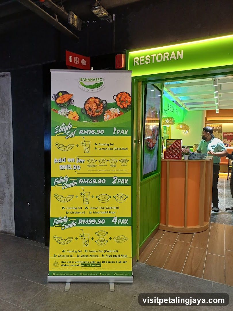 Banana Bro Restaurant Menu Display