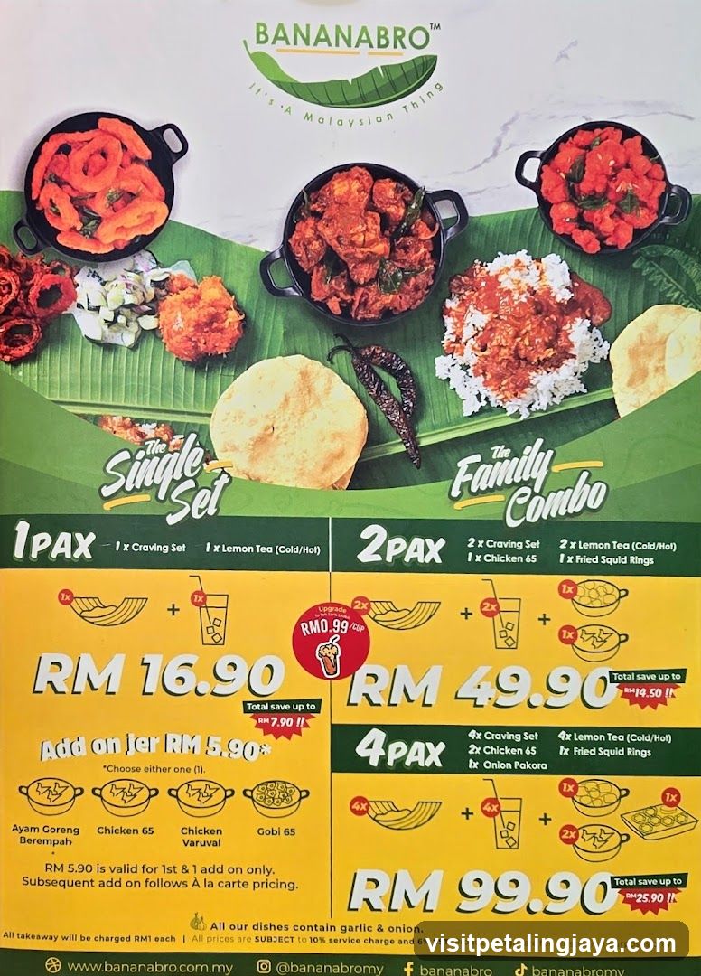 Bananabro Menu Flyer