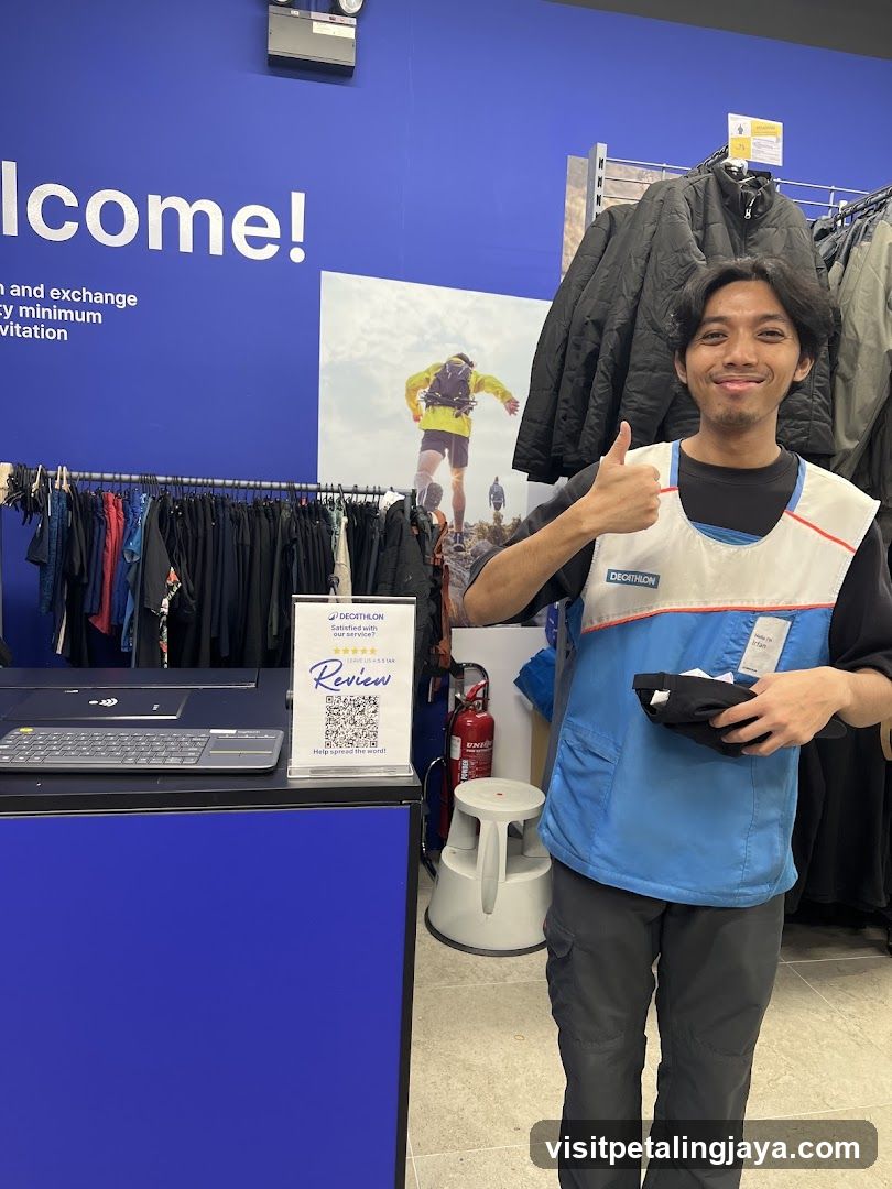 Decathlon Store Interior with Staff Member