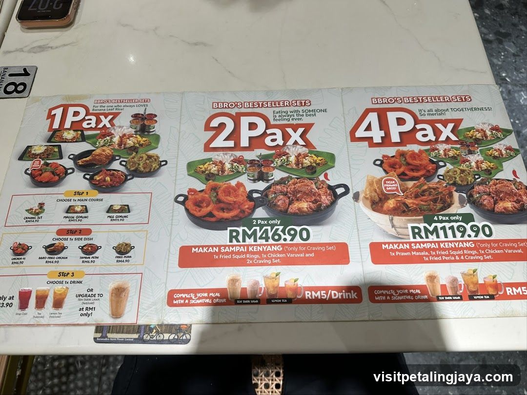 BBRO's Best Seller Sets Menu