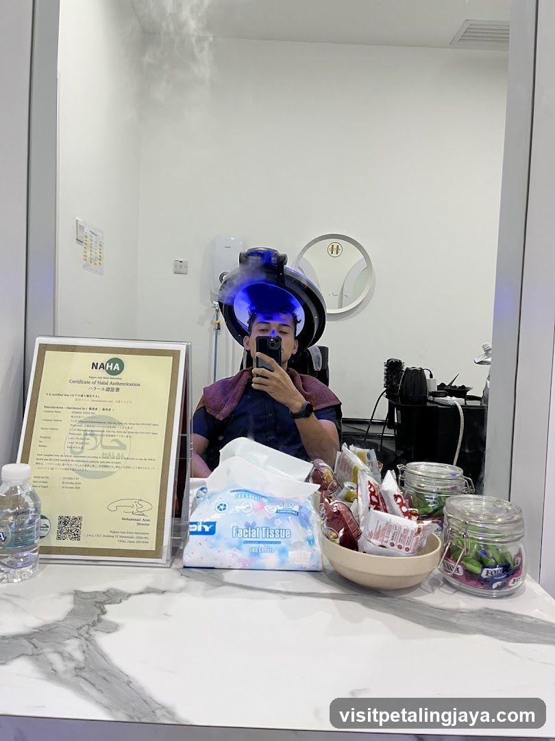 Hair Salon Interior with Amenities