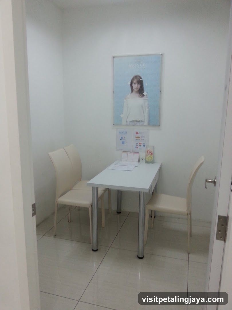 Interior waiting area with table and chairs