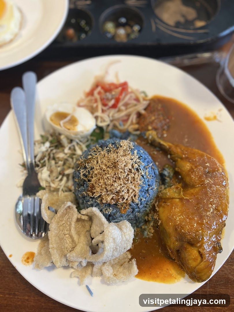 Blue Rice Curry Plate