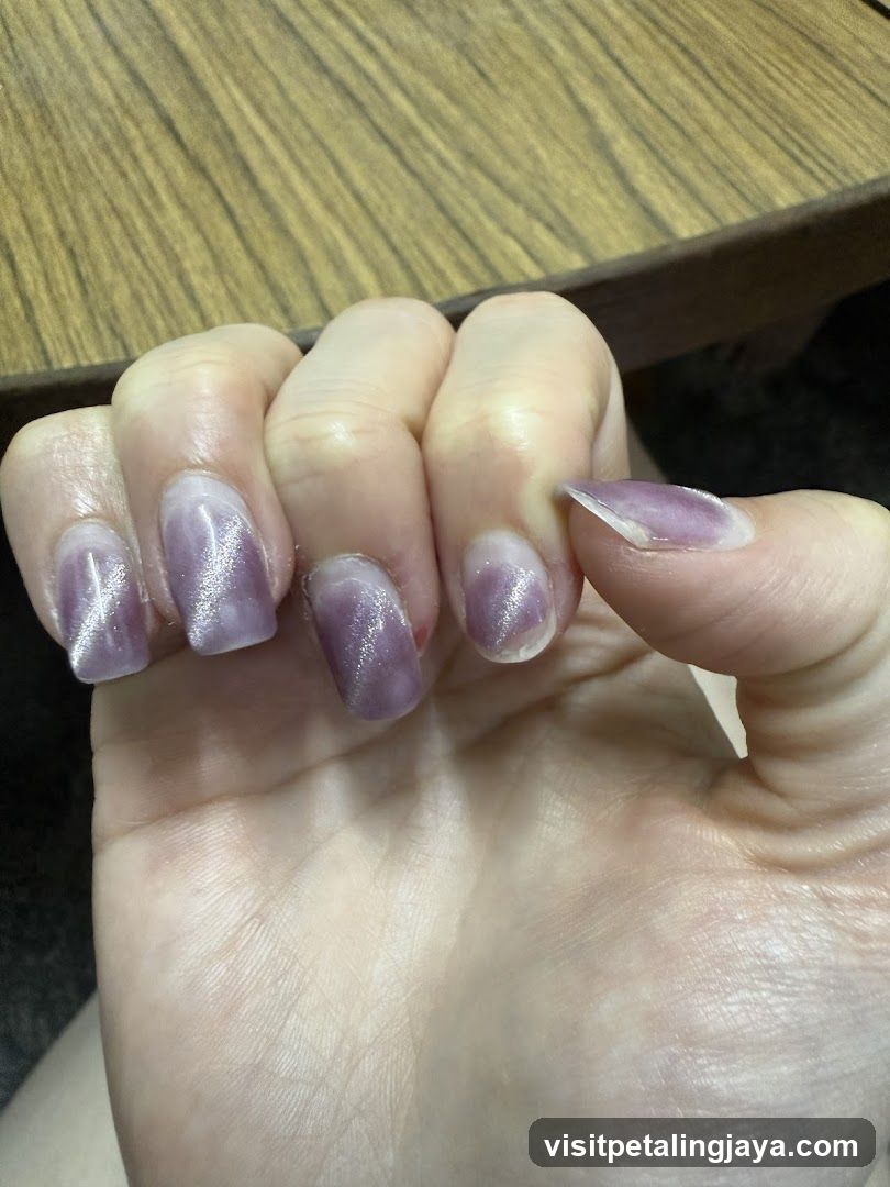 Purple Nail Polish Close-Up